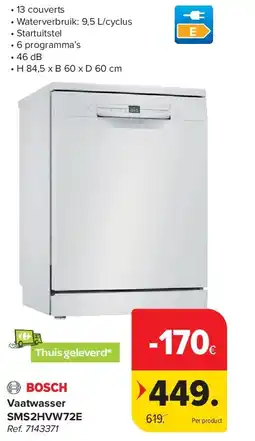 Carrefour Vaatwasser SMS2HVW72E aanbieding
