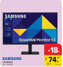 Carrefour SAMSUNG LS24D302 Essential Monitor S3 aanbieding