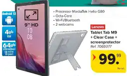 Carrefour Tablet Tab M9 + Clear Case + screenprotector aanbieding
