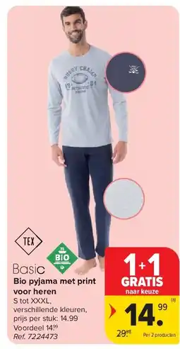 Carrefour Bio pyjama met print voor heren aanbieding