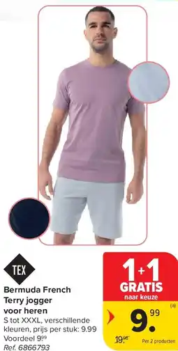 Carrefour Bermuda French Terry jogger voor heren aanbieding