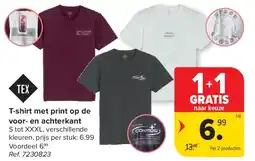 Carrefour T-shirt met print op de voor- en achterkant aanbieding