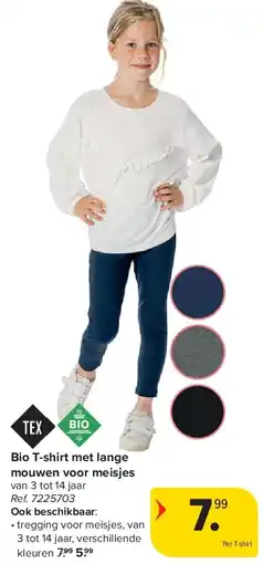 Carrefour Bio T-shirt met lange mouwen voor meisjes aanbieding
