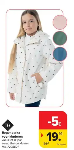 Carrefour Regenparka voor kinderen aanbieding