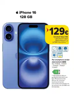 Carrefour iPhone 16 128 GB aanbieding