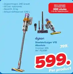 Carrefour Steelstofzuiger V15 Absolute aanbieding
