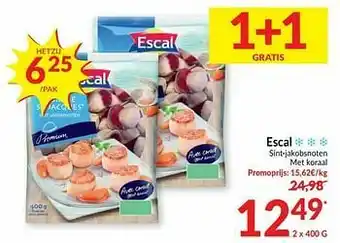 Intermarché Escal sint-jakobsnoten met koraal aanbieding