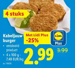 Lidl Kabeljauwburger aanbieding