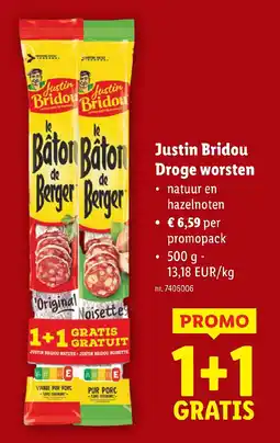 Lidl Justin Bridou Droge worsten aanbieding