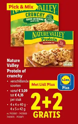 Lidl Nature Valley Protein of Crunchy aanbieding