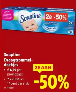 Lidl Soupline Droogtrommeldoekjes aanbieding