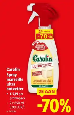 Lidl Carolin Spray marseille ultra ontvetter aanbieding