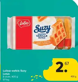 Carrefour Luikse wafels Suzy Lotus aanbieding