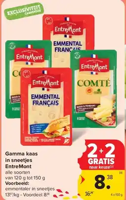 Carrefour Gamma kaas in sneetjes EntreMont aanbieding