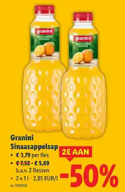 Lidl Granini Sinaasappelsap aanbieding