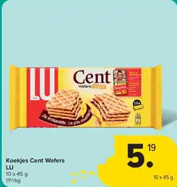 Carrefour Koekjes Cent Wafers LU aanbieding