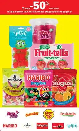 Carrefour naar keuze uit de merken van het hieronder afgebeelde snoepgoed aanbieding
