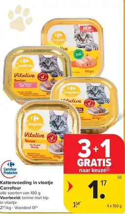Carrefour Kattenvoeding in vlootje Carrefour aanbieding