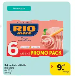 Carrefour Set tonijn in olijfolie Rio Mare aanbieding