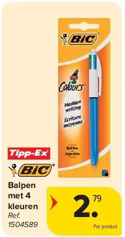 Carrefour Balpen met 4 kleuren aanbieding