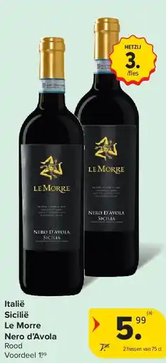 Carrefour Italië Sicilië Le Morre Nero d’Avola aanbieding