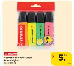 Carrefour Set van 4 markeerstiften Boss Original aanbieding