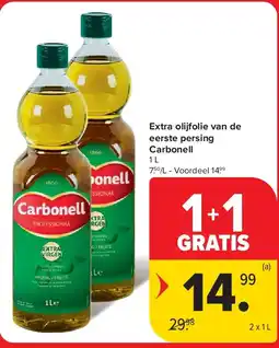 Carrefour Extra olijfolie van de eerste persing Carbonell aanbieding