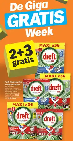 Albert Heijn Dreft Platinum Plus vaatwascapsules aanbieding
