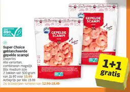 Albert Heijn Super Choice geblancheerde gepelde scampi aanbieding