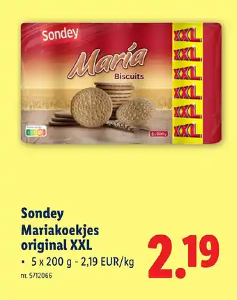 Lidl Sondey Mariakoekjes original XXL aanbieding