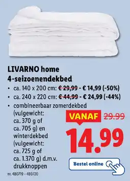 Lidl Livarno home 4-seizoenendekbed aanbieding