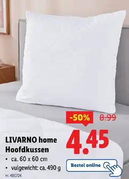 Lidl Livarno home hoofdkussen aanbieding