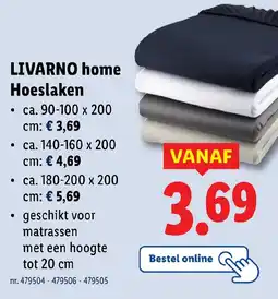 Lidl Livarno home hoeslaken aanbieding