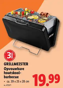 Lidl Grillmeister opvouwbare houtskool barbecue aanbieding