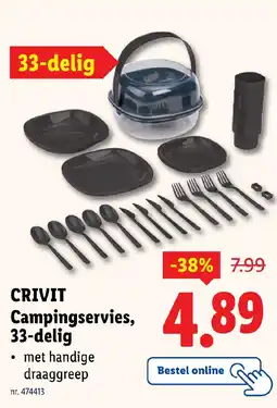 Lidl Crivit campingservies, 33-delig aanbieding