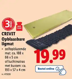Lidl Crivit opblaasbare ligmat aanbieding