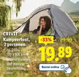 Lidl Crivit kampeertent, 2 personen aanbieding