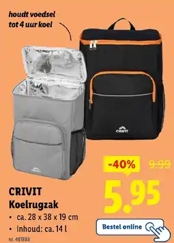 Lidl Crivit koelrugzak aanbieding