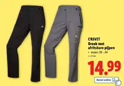 Lidl Crivit broek met afritsbare pijpen aanbieding
