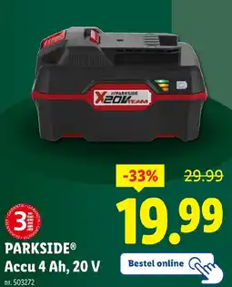 Lidl Parkside accu 4 ah, 20 v aanbieding