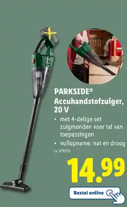 Lidl Parkside accuhandstofzuiger, 20V aanbieding