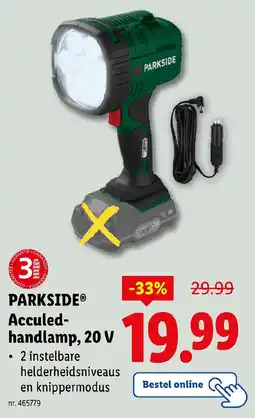 Lidl Parkside acculed handlamp, 20 v aanbieding