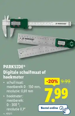 Lidl Parkside digitale schuifmaat of hoekmeter aanbieding