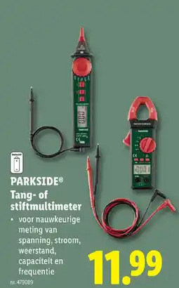 Lidl Parkside tang- of stiftmultimeter aanbieding