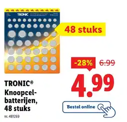 Lidl Tronic knoopcelbatterijen, 48 stuks aanbieding
