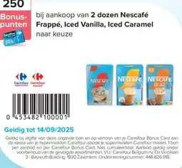 Carrefour Nescafe Frappé, Iced Vanilla, Iced Caramel aanbieding