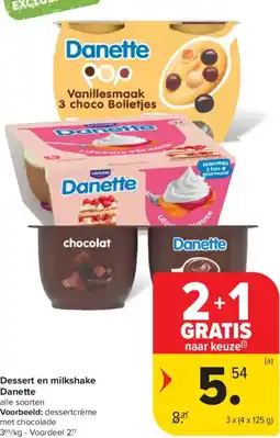 Carrefour Market Danette Dessert en milkshake aanbieding