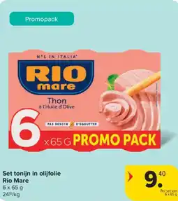 Carrefour Market Rio Mare Set tonijn in olijfolie aanbieding