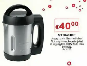 Trafic Soepmachine domo do1004bl aanbieding