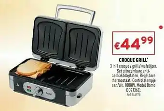 Trafic Croque grill domo do9136c aanbieding